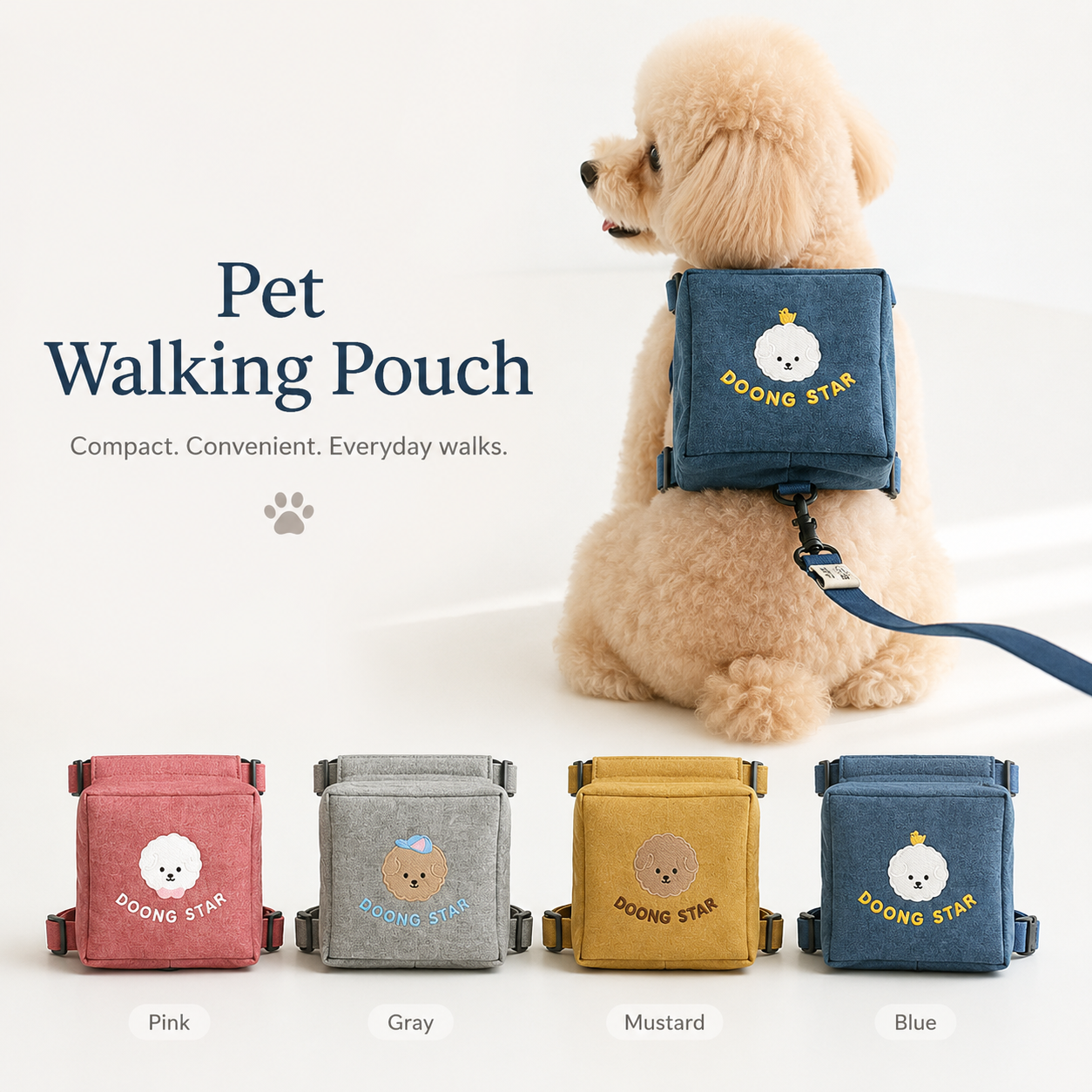 Personalized Embroidered Dog Harness Backpack & Leash Set